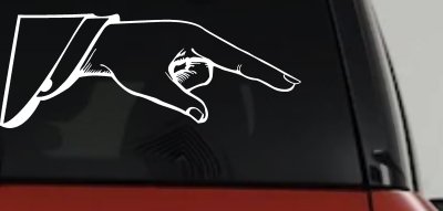 Pointing Hand Business Window Decal Sticker Car Truck Vinyl Sign