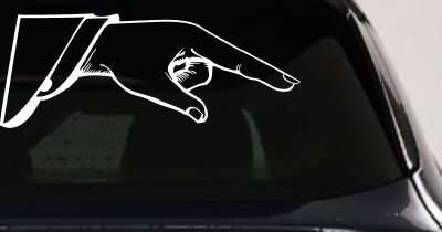 Pointing Hand Business Window Decal Sticker Car Truck Vinyl Sign