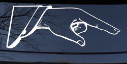 Pointing Hand Business Window Lettering Sign Car or Truck Window Decal Sticker