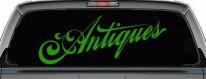 Antiques Swirl Store Window Lettering Business Car or Truck Window Decal Sticker (Lime)