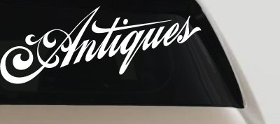 Antiques Swirl Decal Custom Business Storefront Car Truck Window Sticker