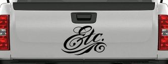 Ect. Swirly Business Window Lettering Sign Car or Truck Window Decal Sticker (Black)