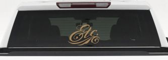 Ect. Swirly Business Window Lettering Sign Car or Truck Window Decal Sticker (Light Brown)