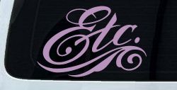 Ect. Swirly Business Window Lettering Sign Car or Truck Window Decal Sticker (Lilac)