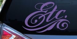 Ect. Swirly Business Window Lettering Sign Car or Truck Window Decal Sticker (Purple)
