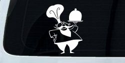 Italian Chef with Platter Business Window Lettering Sign Car or Truck Window Decal Sticker