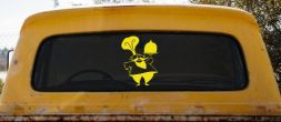 Italian Chef with Platter Business Window Lettering Sign Car or Truck Window Decal Sticker (Yellow)