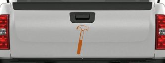 Builder Carpenter Contractor Hammer Business Window Lettering Sign Car or Truck Window Decal Sticker (Nut Brown)