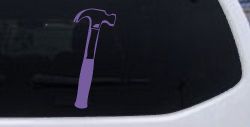 Builder Carpenter Contractor Hammer Business Window Lettering Sign Car or Truck Window Decal Sticker (Purple)