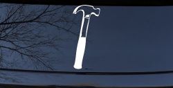 Builder Carpenter Contractor Hammer Business Window Lettering Sign Car or Truck Window Decal Sticker
