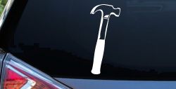 Builder Carpenter Contractor Hammer Business Window Lettering Sign Car or Truck Window Decal Sticker