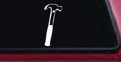 Builder Carpenter Contractor Hammer Business Window Lettering Sign Car or Truck Window Decal Sticker
