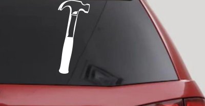 Builder Carpenter Contractor Hammer Vinyl Decal Truck Car Window Sticker