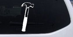 Builder Carpenter Contractor Hammer Business Window Lettering Sign Car or Truck Window Decal Sticker