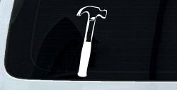Builder Carpenter Contractor Hammer Business Window Lettering Sign Car or Truck Window Decal Sticker
