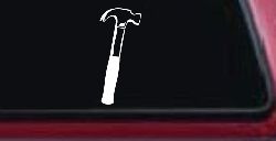 Builder Carpenter Contractor Hammer Business Window Lettering Sign Car or Truck Window Decal Sticker