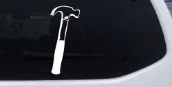 Builder Carpenter Contractor Hammer Business Window Lettering Sign Car or Truck Window Decal Sticker