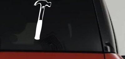 Builder Carpenter Contractor Hammer Vinyl Decal Truck Car Window Sticker