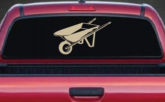 Contractor Landscape Wheelbarrow  Business Window Lettering Sign Car or Truck Window Decal Sticker (Desert Sand)