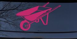 Contractor Landscape Wheelbarrow  Business Window Lettering Sign Car or Truck Window Decal Sticker (Hot Pink)