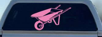 Contractor Landscape Wheelbarrow  Business Window Lettering Sign Car or Truck Window Decal Sticker (Pink)