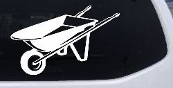 Contractor Landscape Wheelbarrow  Business Window Lettering Sign Car or Truck Window Decal Sticker