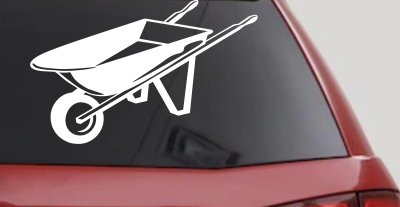 Landscape Contractor Wheelbarrow Vinyl Decal Business Window Truck Sticker