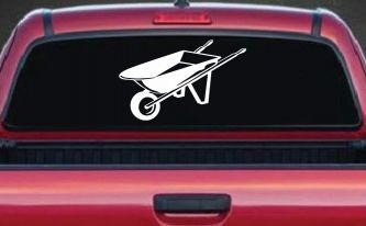 Contractor Landscape Wheelbarrow  Business Window Lettering Sign Car or Truck Window Decal Sticker