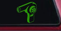 Cosmetology Hair Dryer Window Lettering Business Car or Truck Window Decal Sticker (Lime)