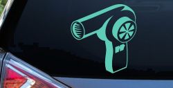 Hair Dryer Decal Cosmetology Business Windows Trucks Cars Vinyl Sticker (Mint)