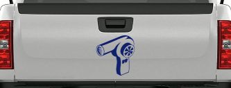 Hair Dryer Decal Cosmetology Business Windows Trucks Cars Vinyl Sticker (Navy)