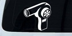 Cosmetology Hair Dryer Window Lettering Business Car or Truck Window Decal Sticker