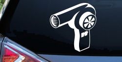 Cosmetology Hair Dryer Window Lettering Business Car or Truck Window Decal Sticker