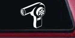 Cosmetology Hair Dryer Window Lettering Business Car or Truck Window Decal Sticker