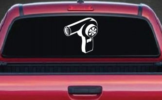 Cosmetology Hair Dryer Window Lettering Business Car or Truck Window Decal Sticker