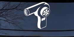 Cosmetology Hair Dryer Window Lettering Business Car or Truck Window Decal Sticker