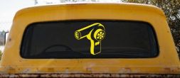 Hair Dryer Decal Cosmetology Business Windows Trucks Cars Vinyl Sticker (Yellow)