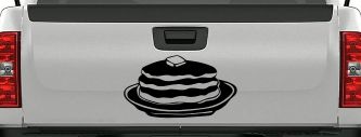 Pancakes 3 Stack Decal for Business Window Car or Truck Vinyl Sticker (Black)