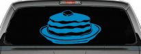 Pancakes 3 Stack Business Window Lettering Sign Car or Truck Window Decal Sticker (Blue)