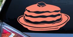 Pancakes 3 Stack Business Window Lettering Sign Car or Truck Window Decal Sticker (Coral)
