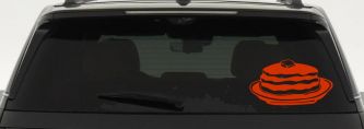 Pancakes 3 Stack Business Window Lettering Sign Car or Truck Window Decal Sticker (Orange Red)