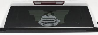Pancakes 3 Stack Business Window Lettering Sign Car or Truck Window Decal Sticker (Telegrey)