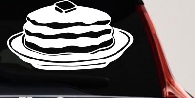 Pancakes 3 Stack Decal for Business Window Car or Truck Vinyl Sticker