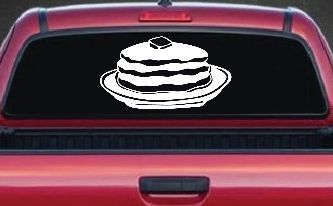 Pancakes 3 Stack Business Window Lettering Sign Car or Truck Window Decal Sticker