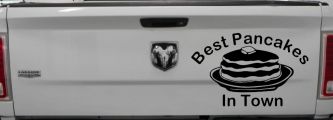 Best Pancakes in Town Restaurant Window Lettering Business Car or Truck Window Decal Sticker (Black)