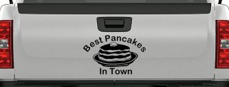 Best Pancakes in Town Restaurant Window Lettering Business Car or Truck Window Decal Sticker (Black)