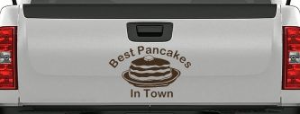 Best Pancakes in Town Restaurant Window Lettering Business Car or Truck Window Decal Sticker (Brown)