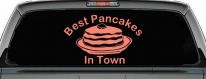 Best Pancakes in Town Restaurant Window Lettering Business Car or Truck Window Decal Sticker (Coral)