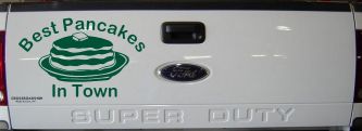 Best Pancakes in Town Restaurant Window Lettering Business Car or Truck Window Decal Sticker (Dark Green)