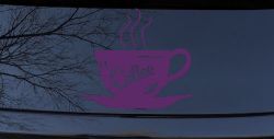 Coffee Cup Cafe Restaurant Window Lettering Business Car or Truck Window Decal Sticker (Violet)